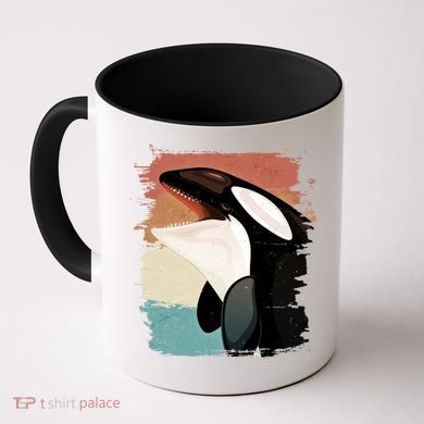 Distressed Retro Colors Orca Killer Whale Coffee Mug
