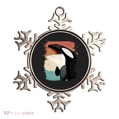 Distressed Retro Colors Orca Killer Whale Ornament