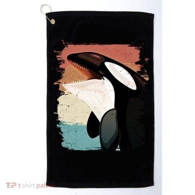 Distressed Retro Colors Orca Killer Whale Golf Towel