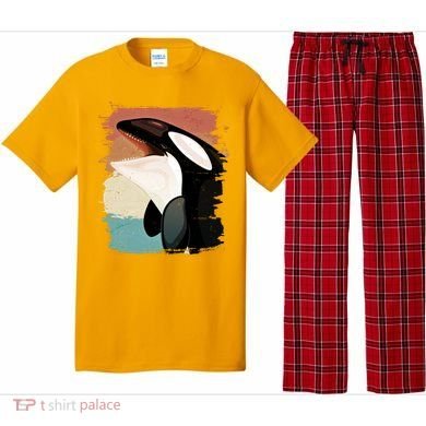 Distressed Retro Colors Orca Killer Whale Pajama Set