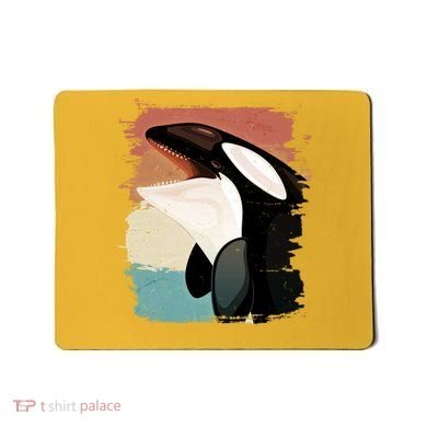 Distressed Retro Colors Orca Killer Whale Mousepad