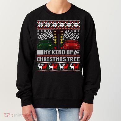 Drag Racing Christmas Tree Race Car Ugly Gift Women's Sweatshirt