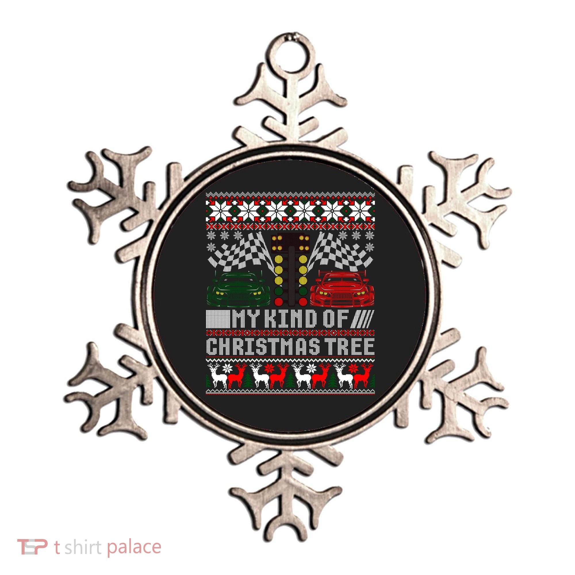 Drag Racing Christmas Tree Race Car Ugly Gift Ornament