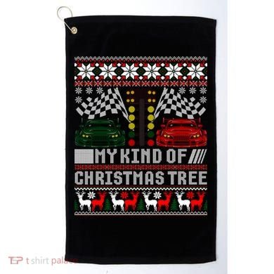Drag Racing Christmas Tree Race Car Ugly Gift Golf Towel
