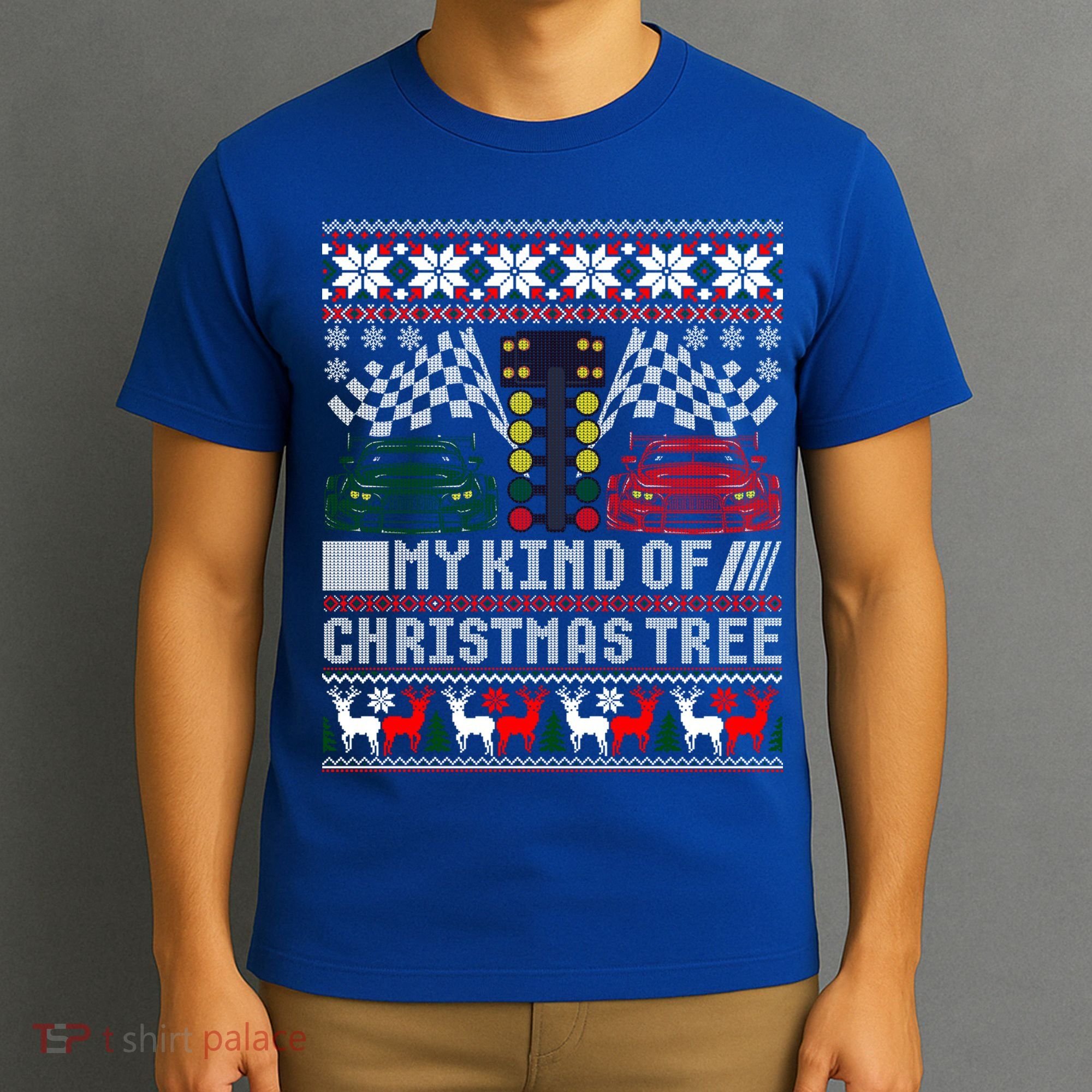Drag Racing Christmas Tree Race Car Ugly Gift T-Shirt