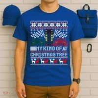 Drag Racing Christmas Tree Race Car Ugly Gift T-Shirt thumb 6