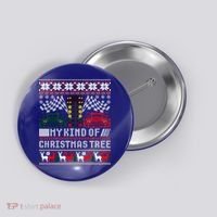 Drag Racing Christmas Tree Race Car Ugly Gift Button thumb 0