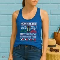 Drag Racing Christmas Tree Race Car Ugly Gift Women's Tank Top thumb 2