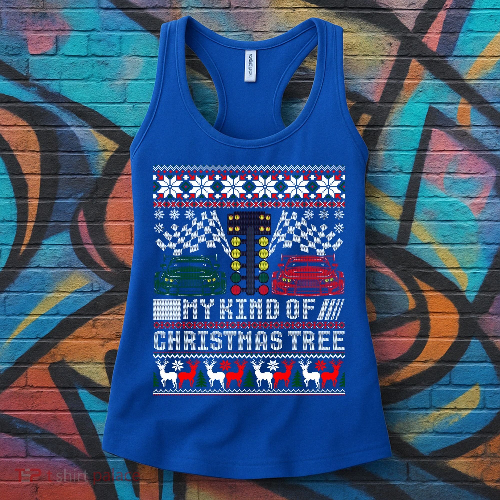 Drag Racing Christmas Tree Race Car Ugly Gift Women's Tank Top