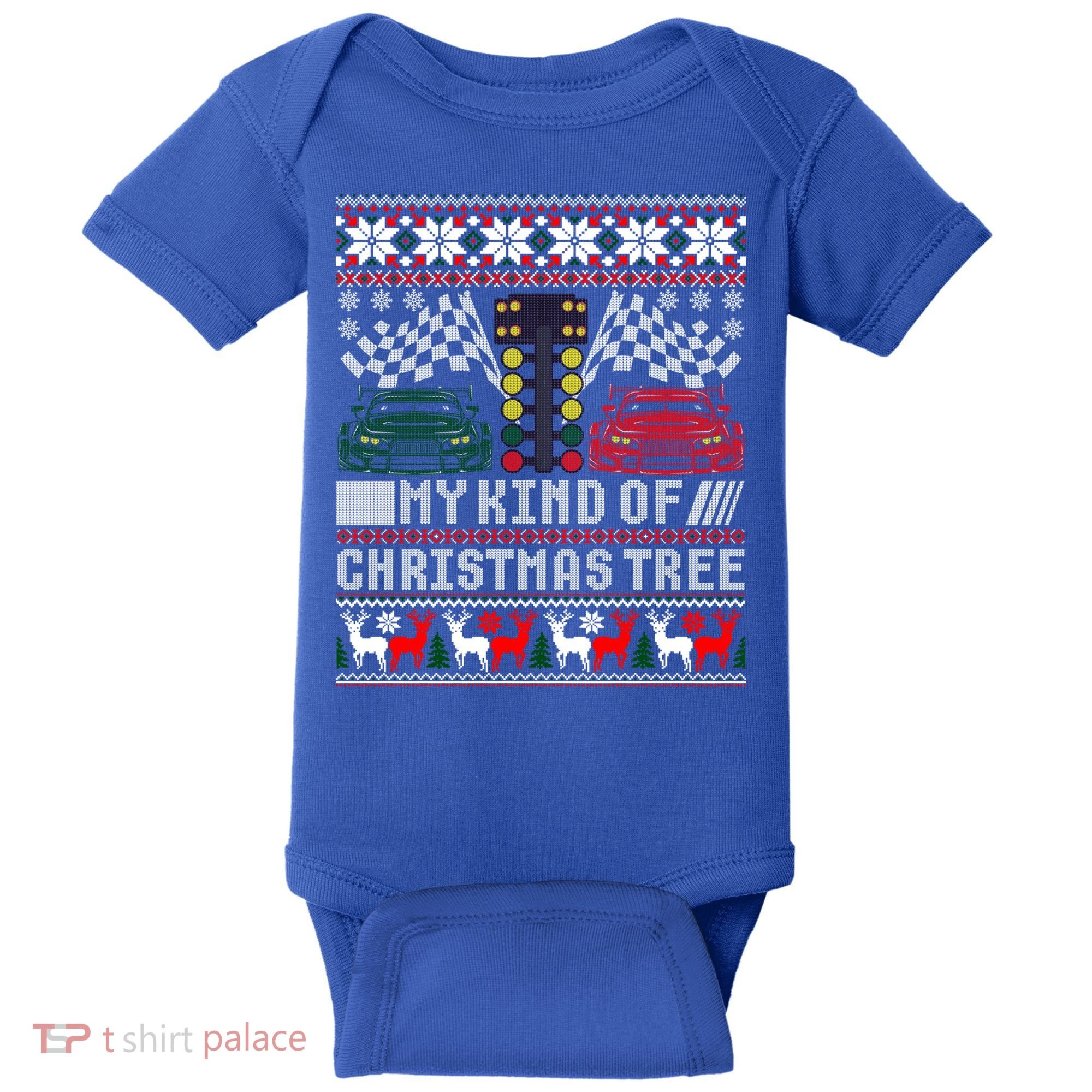 Drag Racing Christmas Tree Race Car Ugly Gift Baby Bodysuit