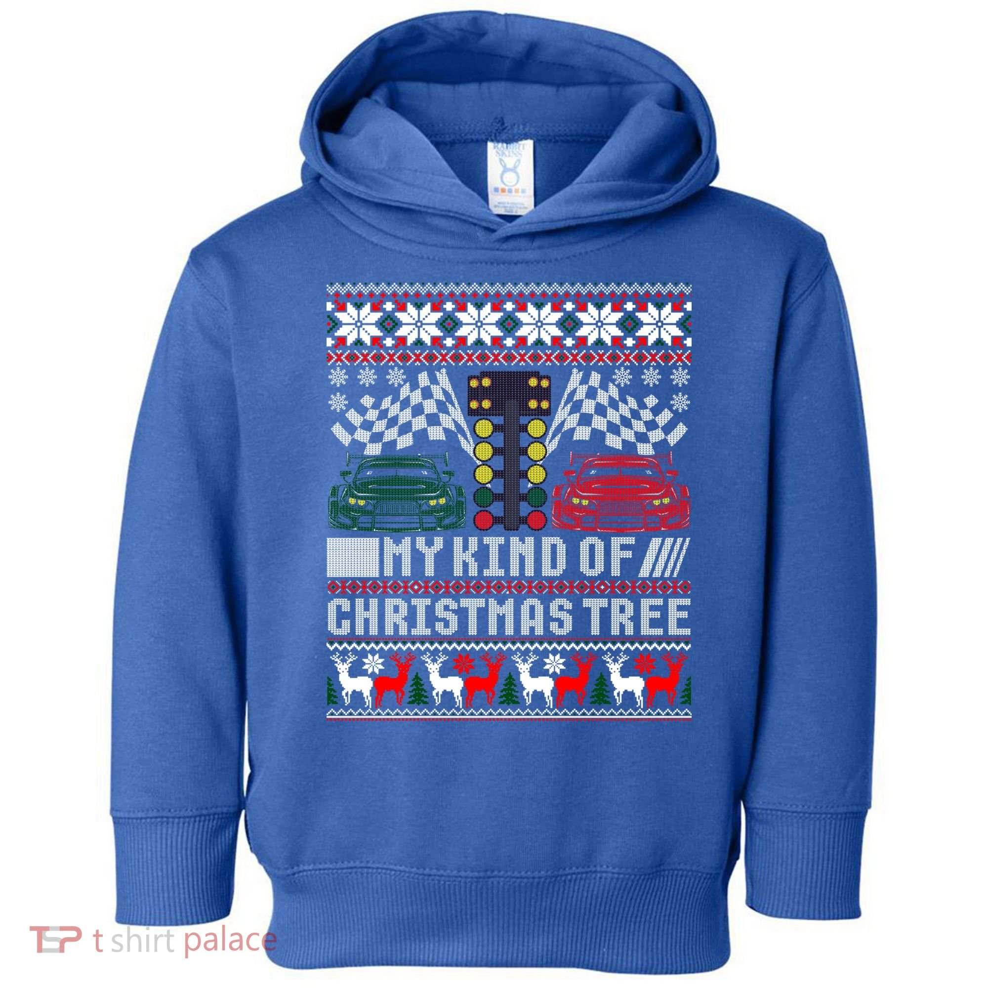 Drag Racing Christmas Tree Race Car Ugly Gift Toddler Hoodie