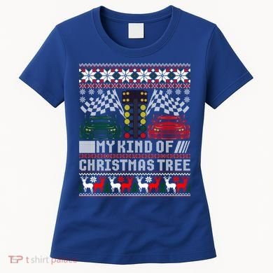 Drag Racing Christmas Tree Race Car Ugly Gift Women's T-Shirt