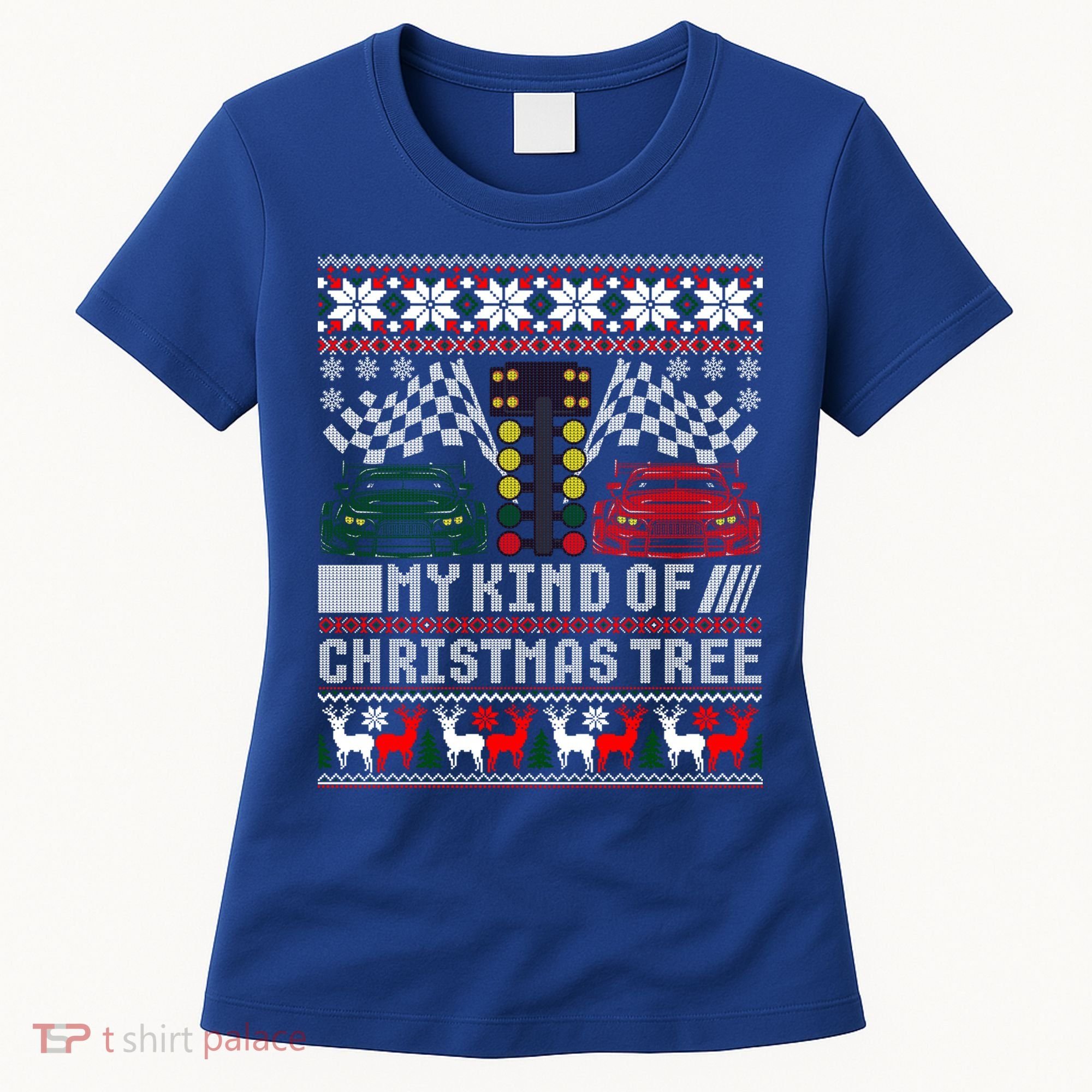 Drag Racing Christmas Tree Race Car Ugly Gift Women's T-Shirt