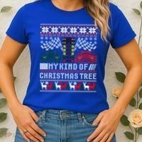 Drag Racing Christmas Tree Race Car Ugly Gift Women's T-Shirt thumb 2