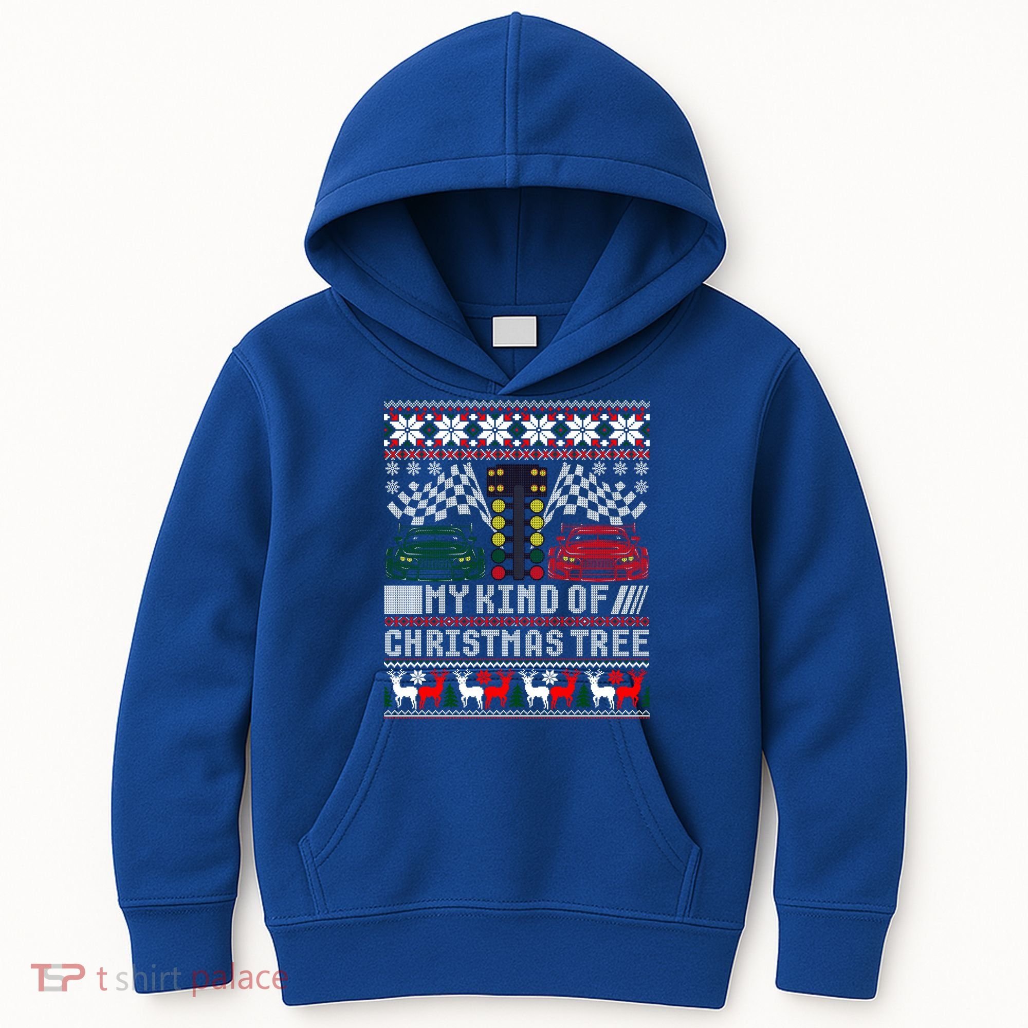 Drag Racing Christmas Tree Race Car Ugly Gift Kids Hoodie