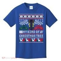 Drag Racing Christmas Tree Race Car Ugly Gift Kids T-Shirt thumb 0