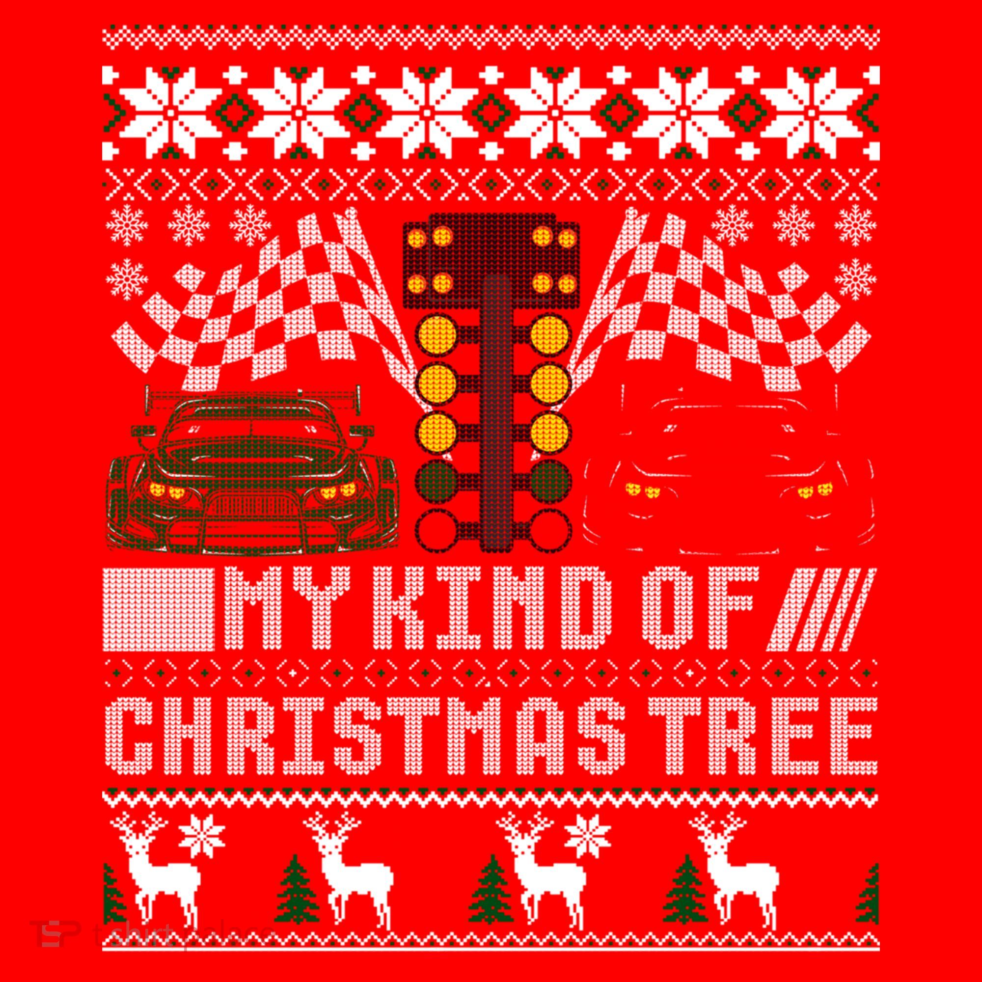 Drag Racing Christmas Tree Race Car Ugly Gift Santa Hat