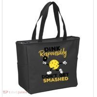 Dink Responsibly Don't Get Smashed Funny Pickleball Player Tote Bag thumb 2