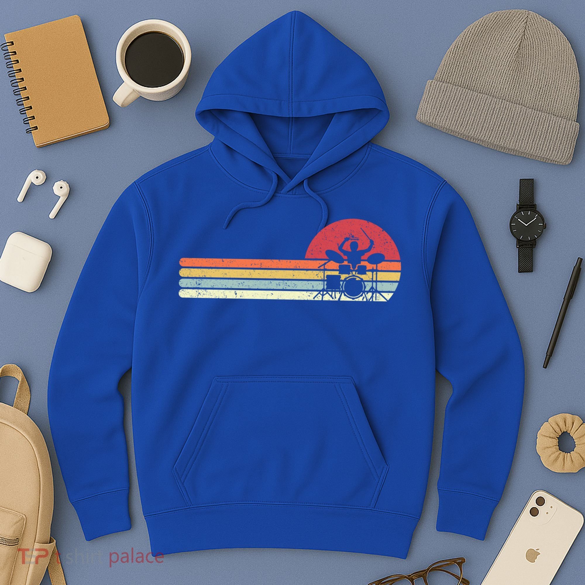 Drummer Retro Drums Gift Hoodie