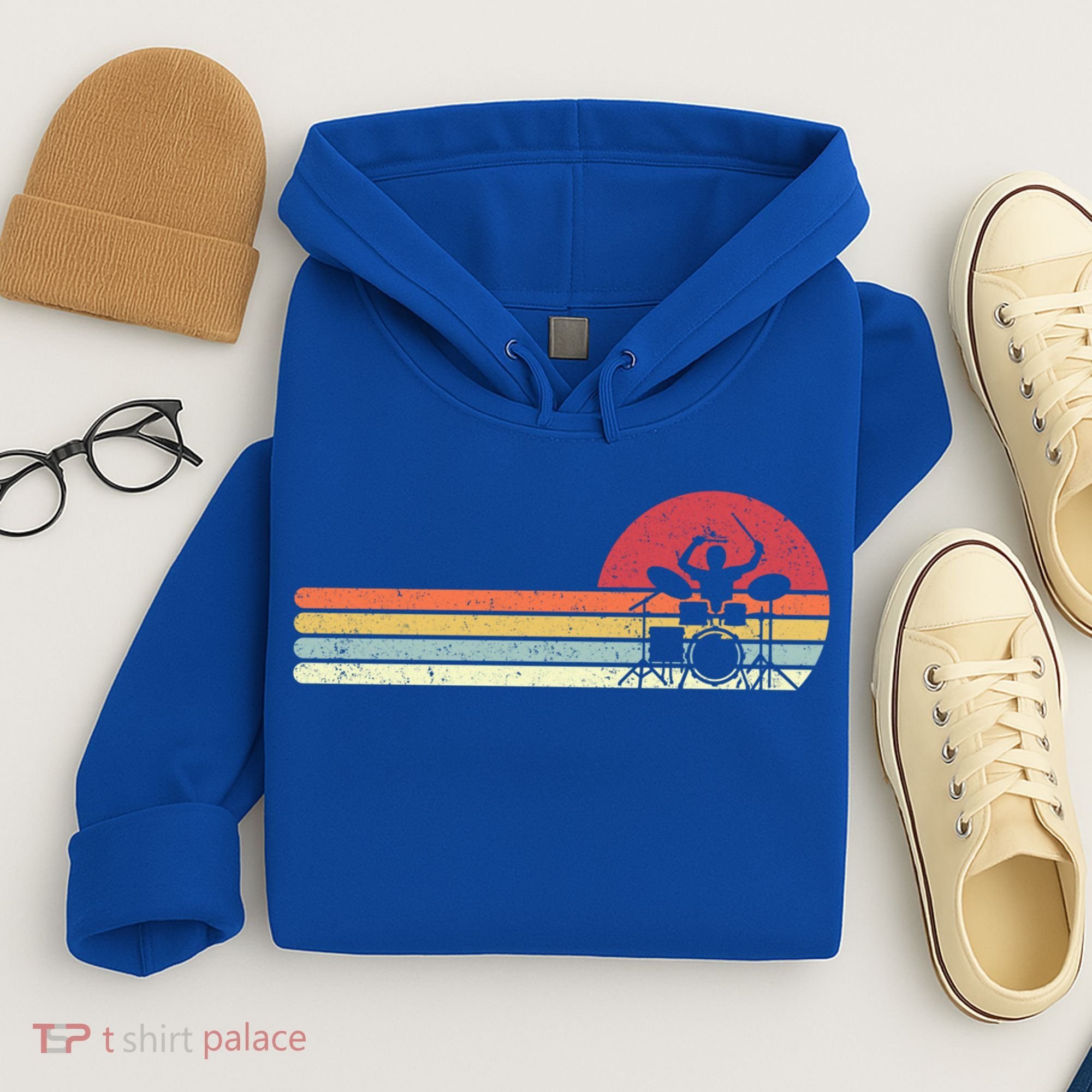 Drummer Retro Drums Gift Hoodie