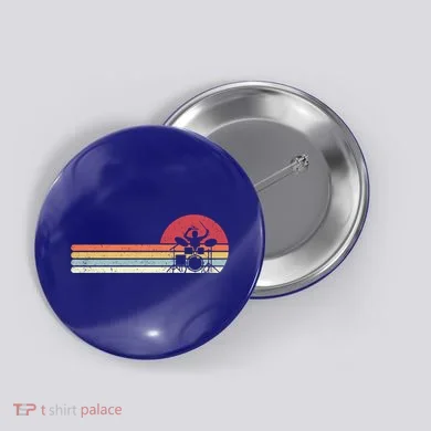 Drummer Retro Drums Gift Button