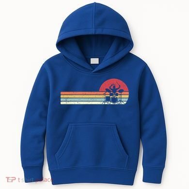 Drummer Retro Drums Gift Kids Hoodie