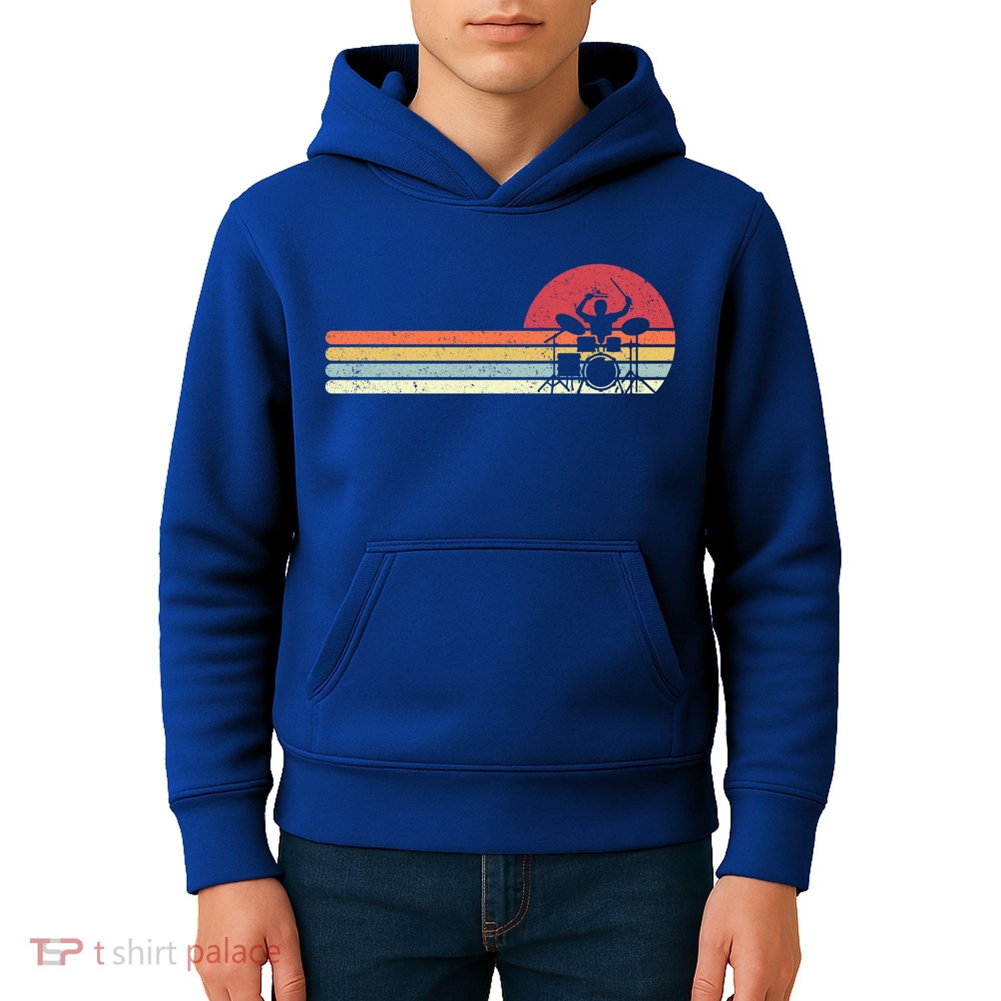 Drummer Retro Drums Gift Kids Hoodie