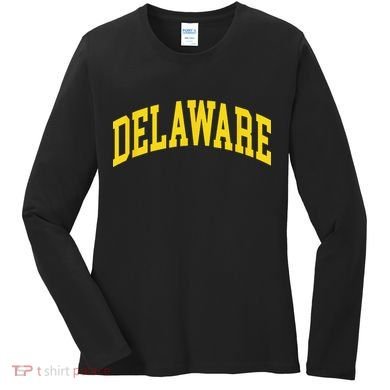 Delaware Retro DE Vintage Throwback Women's Long Sleeve Shirt