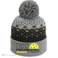 Dink Responsibly Don't Get Smashed Funny Pickleball The Baniff Cuffed Pom Beanie thumb 0