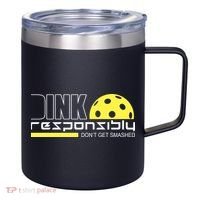 Dink Responsibly Don't Get Smashed Funny Pickleball 12oz Stainless Steel Coffee Mug thumb 0