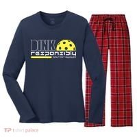 Dink Responsibly Don't Get Smashed Funny Pickleball Women's Long Sleeve Flannel Pajama Set  thumb 0