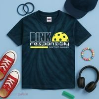 Dink Responsibly Don't Get Smashed Funny Pickleball Kids Tie-Dye T-Shirt thumb 2
