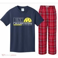 Dink Responsibly Don't Get Smashed Funny Pickleball Kids Plaid Pajama Set thumb 0