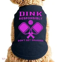 Dink Responsibly Don't Get Smashed Purple Pickleball Paddles Doggie Tank thumb 0