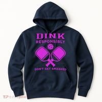 Dink Responsibly Don't Get Smashed Purple Pickleball Paddles Hoodie thumb 0