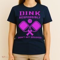 Dink Responsibly Don't Get Smashed Purple Pickleball Paddles T-Shirt thumb 4