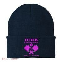 Dink Responsibly Don't Get Smashed Purple Pickleball Paddles Beanie thumb 0