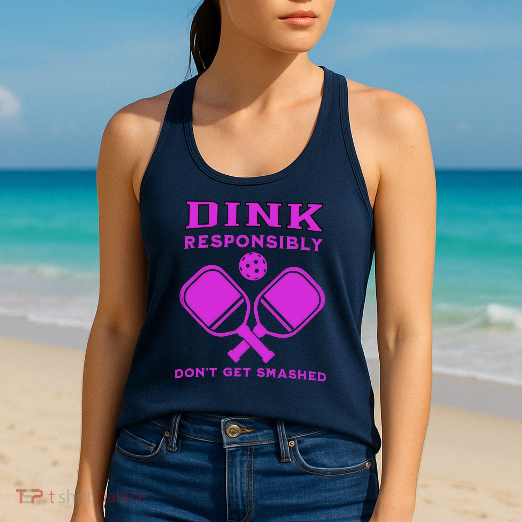 Dink Responsibly Don't Get Smashed Purple Pickleball Paddles Women's Tank Top