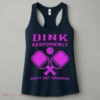 Dink Responsibly Don't Get Smashed Purple Pickleball Paddles Women's Tank Top thumb 3
