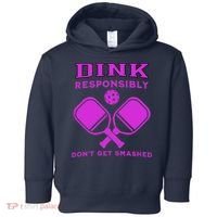 Dink Responsibly Don't Get Smashed Purple Pickleball Paddles Toddler Hoodie thumb 0