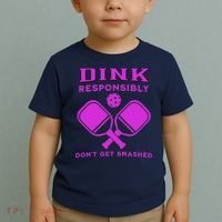 Dink Responsibly Don't Get Smashed Purple Pickleball Paddles Toddler T-Shirt thumb 2