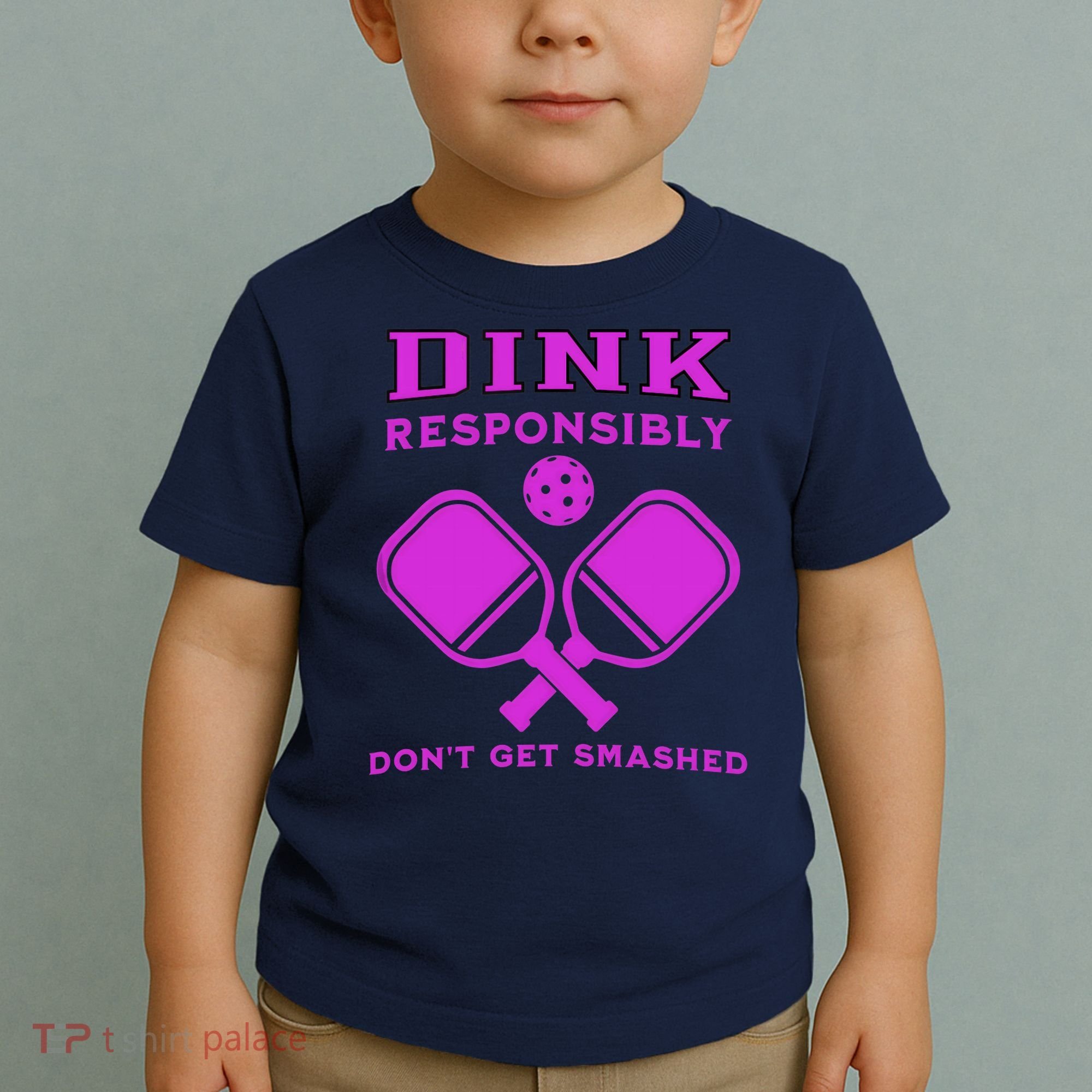 Dink Responsibly Don't Get Smashed Purple Pickleball Paddles Toddler T-Shirt