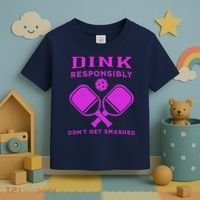 Dink Responsibly Don't Get Smashed Purple Pickleball Paddles Toddler T-Shirt thumb 3