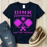 Dink Responsibly Don't Get Smashed Purple Pickleball Paddles Women's T-Shirt thumb 3