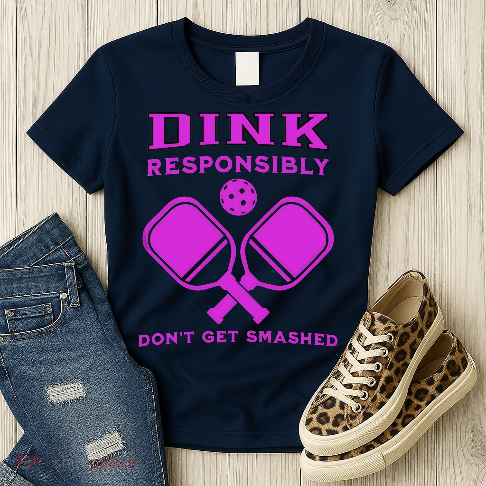Dink Responsibly Don't Get Smashed Purple Pickleball Paddles Women's T-Shirt