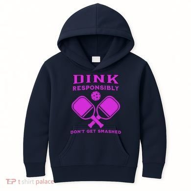 Dink Responsibly Don't Get Smashed Purple Pickleball Paddles Kids Hoodie