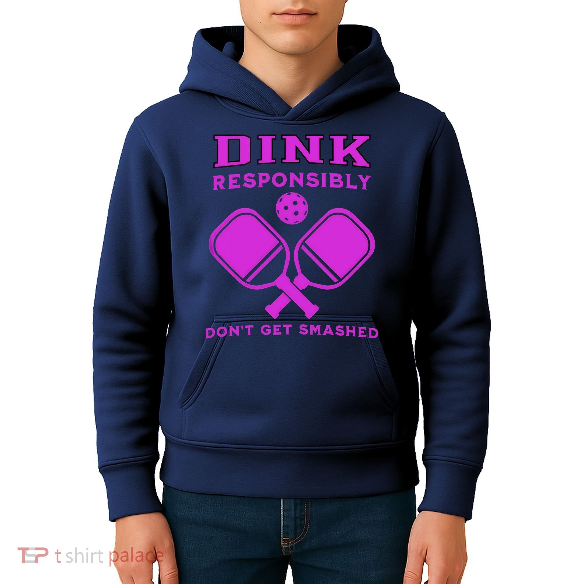 Dink Responsibly Don't Get Smashed Purple Pickleball Paddles Kids Hoodie