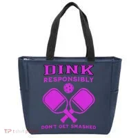 Dink Responsibly Don't Get Smashed Purple Pickleball Paddles Tote Bag thumb 0