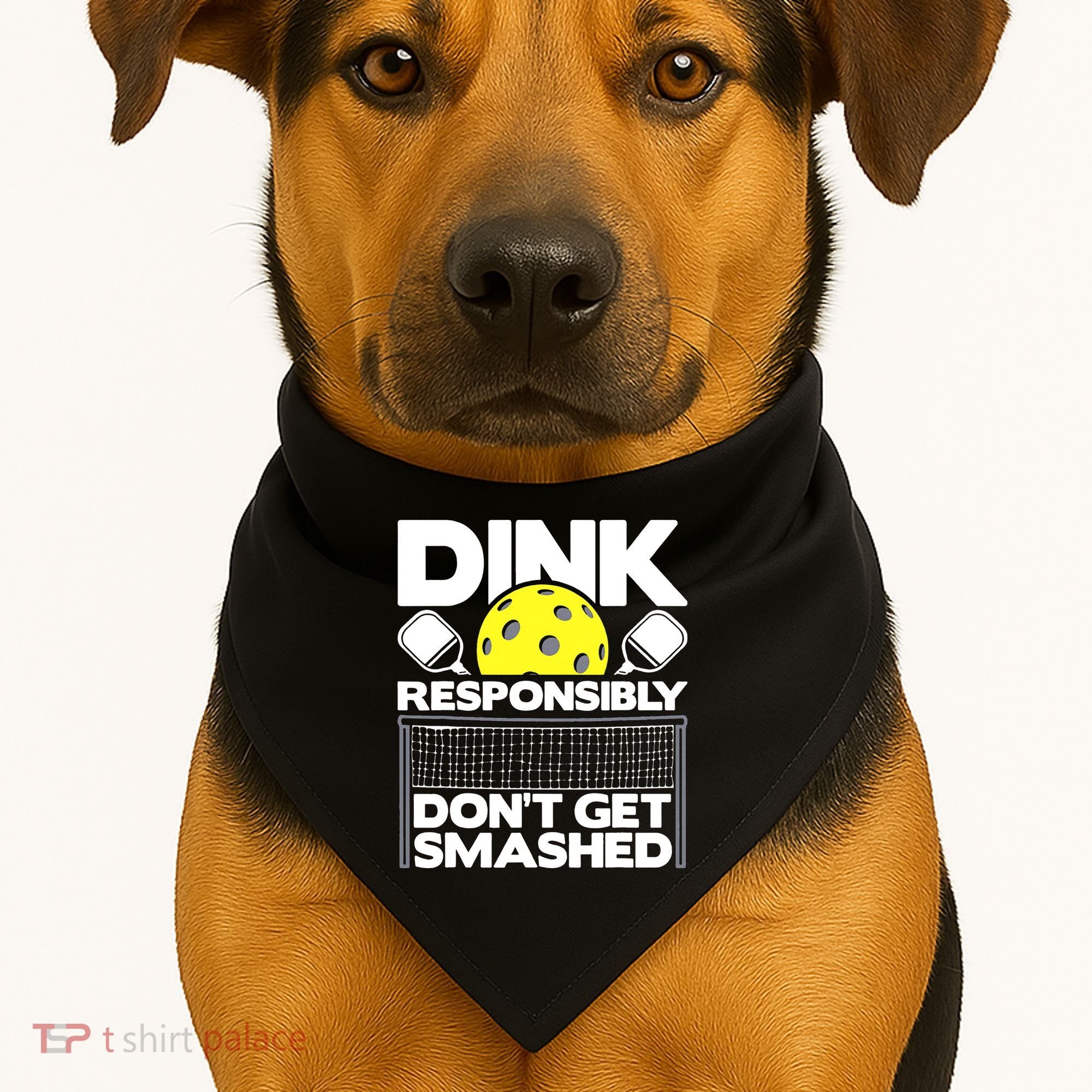 Dink Responsibly Don't Get Smashed Pickleball USA-Made Doggie Bandana