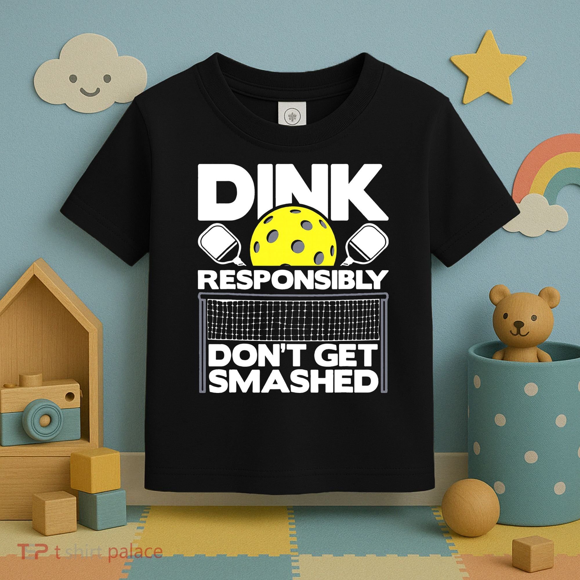Dink Responsibly Don't Get Smashed Pickleball Toddler T-Shirt